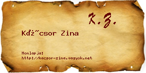 Kácsor Zina névjegykártya